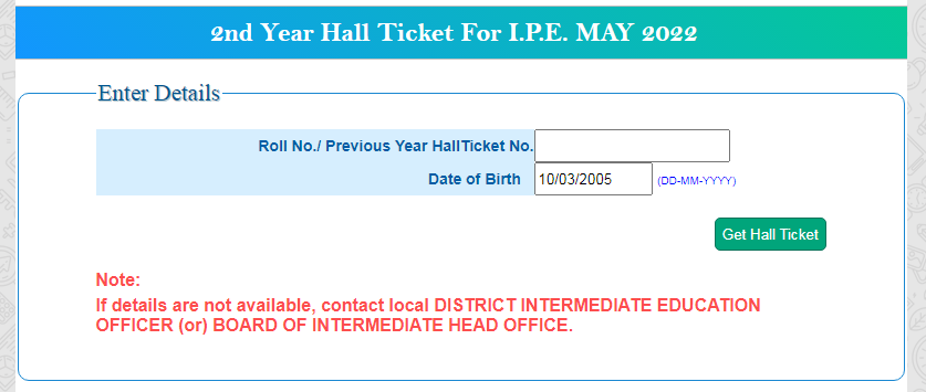 How to download TS Inter 2nd year Hallticket
