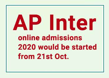 AP Inter online admissions 2020 would be started from 21st Oct.