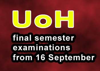 UoH final semester examinations from 16 September