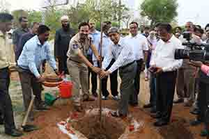 V C Sajjanar inaugurates plantation drive at MANU University