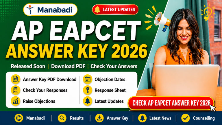 AP EAPCET Answer Key 2026 Out: Preliminary Answer Key, Response Sheet & Objection Key at manabadi.co.in