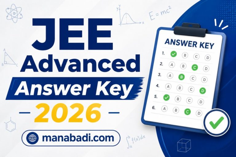 JEE Advanced Answer Key 2026: Released, Master Answer Key, Direct Link, Score Calculator, Paper 1 & 2 at manabadi.co.in