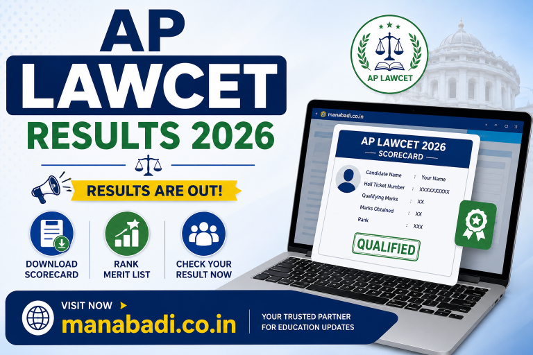 AP LAWCET Results 2026 Out: Download Scorecard, Rank Merit List at manabadi.co.in