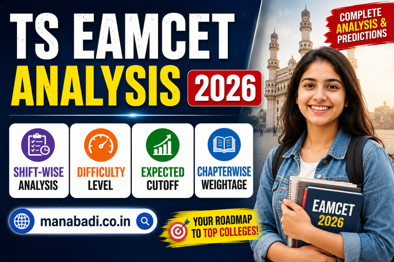 TS EAMCET Analysis 2026 May 11: Shift 1 Analysis, Shift-Wise, Difficulty Level, Expected Cutoff, Chapterwise Weightage at manabadi.co.in