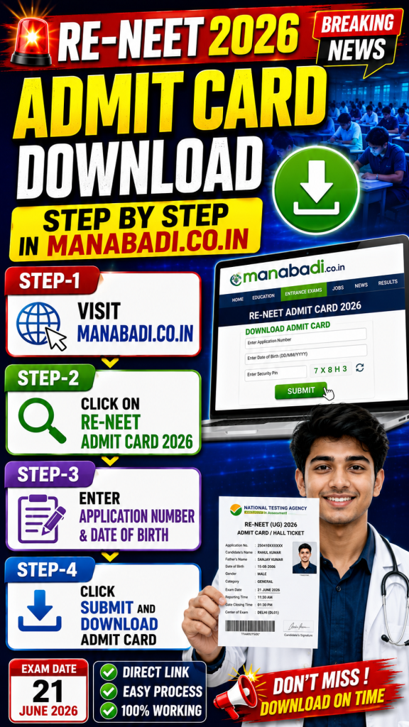 Re NEET Admit Card 2026