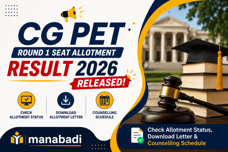CG PET Round 1 Seat Allotment Result 2026 Released: Check Allotment Status, Download Letter & Counselling Schedule