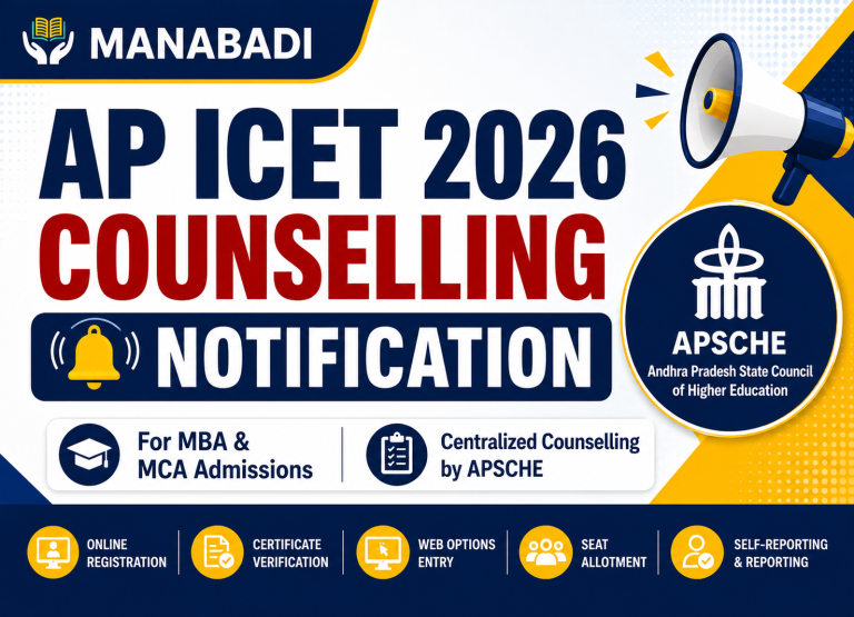 AP ICET Counselling 2026 Notification Released: Check Live Phase 1 Dates & Admission Schedule at Manabadi