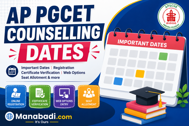 AP PGCET Counselling Dates 2026: Registration, Dates, Eligibility, Web Options, Seat Allotment at Manabadi