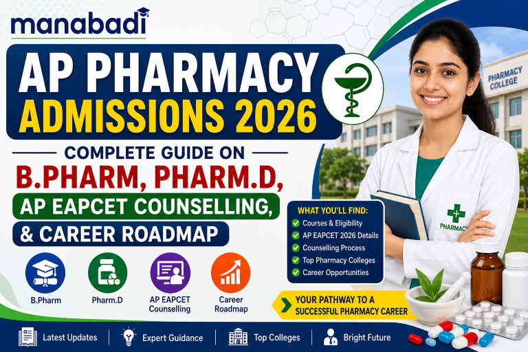 AP EAPCET Pharmacy Counselling : Web Options, Seat Allotment & Self Reporting Schedule at Manabadi