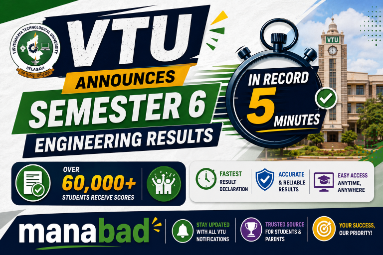 VTU Announces Semester 6 Engineering Results in Record 5 Minutes; Over 60,000 Students Receive Scores